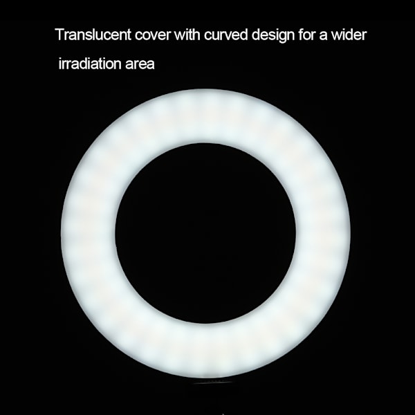 6 tommers ringlys med dimbar LED-fylllys med stativ for video, livekamera og sminke