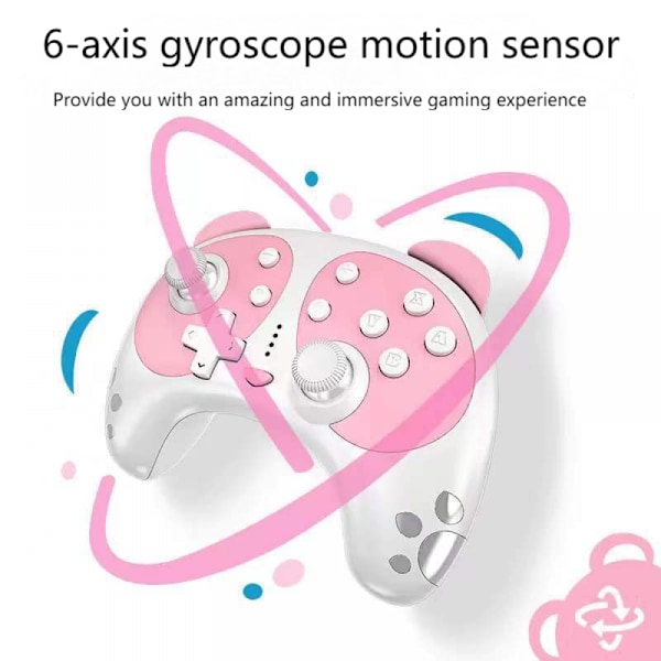 STOGA trådløs controller til Nintendo Switch, med Switch Lite/PC/Switch OLED, med Turbo/Dobbelt vibration/NFC Wakeup (Pink)