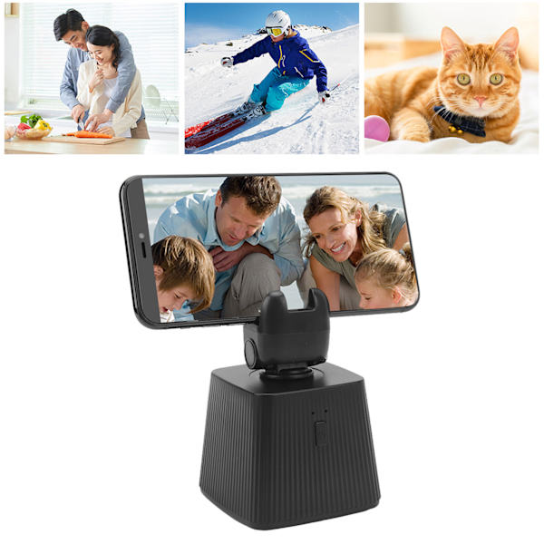 Smarttelefon Spårningshållare Dubbel Axel 360 Graders Rotation Auto Face Tracking Telefonfäste Stativ för Selfie Vlogging Live Streaming Videosamtal