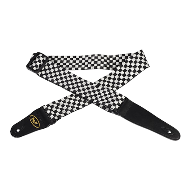Justerbar nylon gitarr axelrem för folk gitarr elgitarrer (svart + vit)
