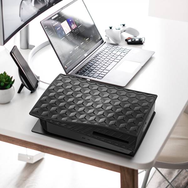 PS5 Faceplate Cover Case Skin för PS5 Console, PS5 Black Side Plates Shell för Playstation 5 Disc Edition