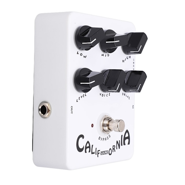 Høyttalersimulator-effektpedal i metall, hvit, elektrisk gitarpedal JF-15 Full Distortion