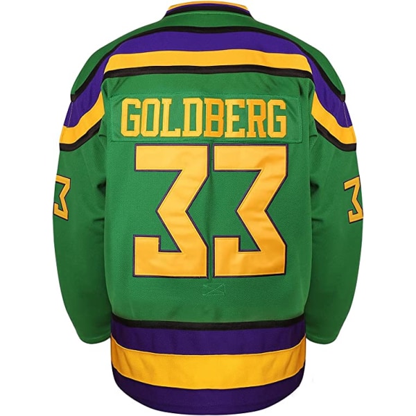 Herre Mighty Ducks 96 Charlie Conway 99 Adam Banks 33 Greg Goldberg Film Hockey Jersey Grønn 33  L