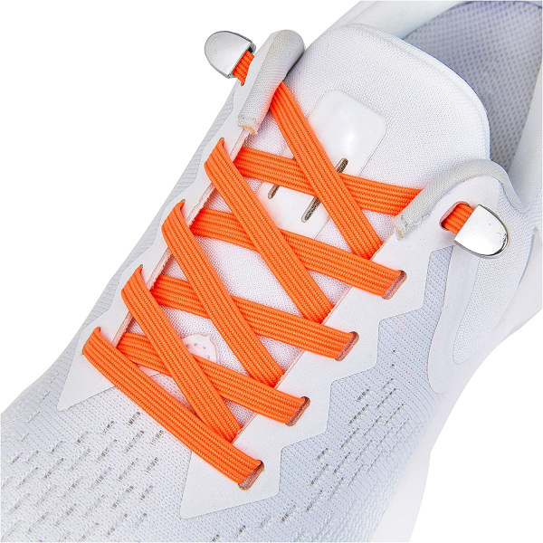 No Tie Shoe laces with Elastic Laces，Elastic Shoelaces for Adults and Kids（orange）