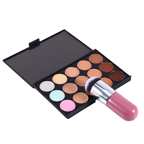 Kosmetiska verktyg Makeup borste Foundation Puder Kosmetiska borstar 15 färger Concealer(Rosa Silver)