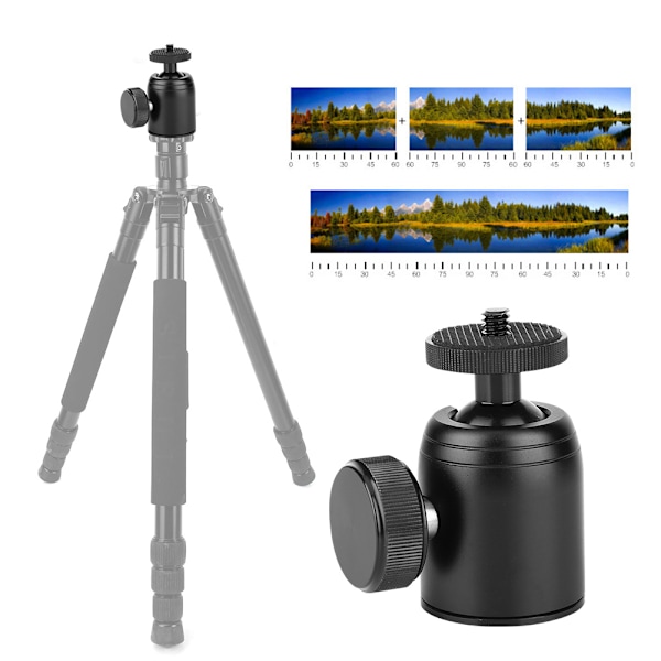 K26 360° roterande ministativ Monopod Panoramisk kulhuvud 1/4 tum fäste för SLR-kamera