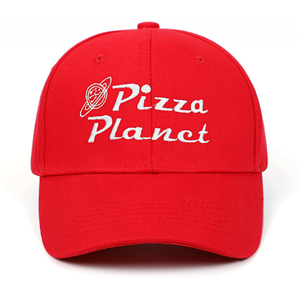AVEKI Pizza Planet Hat Baseball Cap Broderi Dad Hat Justerbar Bomulds Voksen Sports Hat Unisex, Rød-1