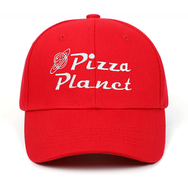 AVEKI Pizza Planet Hat Baseball Cap - Kirjonta, Isähattu, Säädettävä, Puuvilla, Aikuisten Urheilupäällys, Unisex, Punainen-1