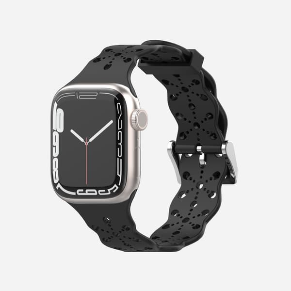 Urrem Apple iWatch 6/5/4/3/2/1 Generation SE Hul Blonde Solid Silikone Rem --- Sort (38/40/41MM)