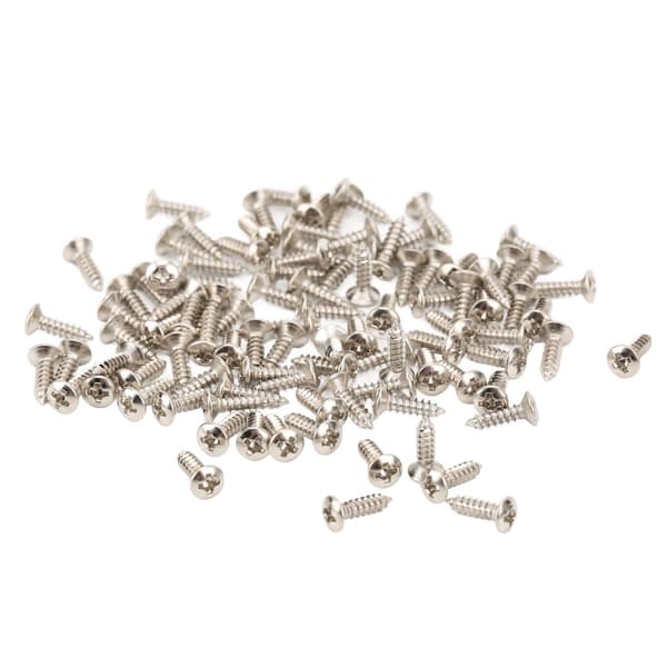100 st gitarr plektrumskydd skruvar metallskyddsplatta monteringsskruv elgitarr bastillbehör silver
