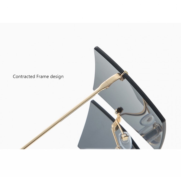 Fashion Square Solglasögon Dam Rimless Cut Edge Solglasögon Kvinnor