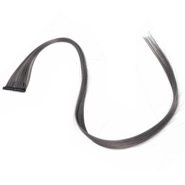 Farvede Clipin Hårextensions Highlight Syntetisk Fest Enkelt Stykke Hårextensions(Grå )