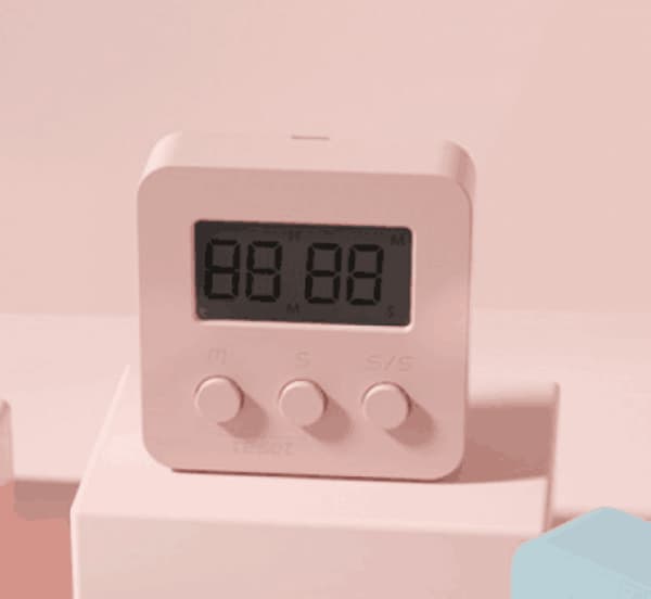 Display Kök Timer - Matlagningstimer för Kökslärare Studenter Spel Barn Möten - Digital Timer Magnetisk Baksida Hög Alarm (Rosa)