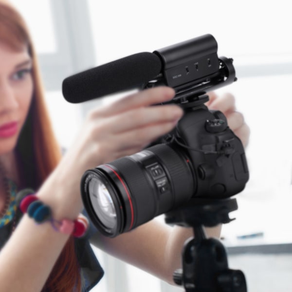 TAKSTAR SGC-598 Fotografering Intervju Mikrofon Mikrofon för Nikon Canon DSLR Kameror
