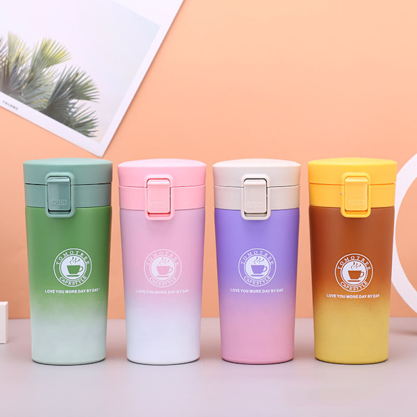 Wekity Bounce Cover Rostfritt Stål Kaffe Mugg Dubbelskikts Stor Kapacitet Bilmugg Semestergåva, 380ml