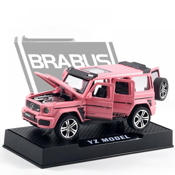 Rosa Brabus [Seks Dører + Lyd og Lys + Displaybase] 1:32 Legering Bilmodell Simulering Lyd og Lys Dør Off-Road Bilmodell Ch