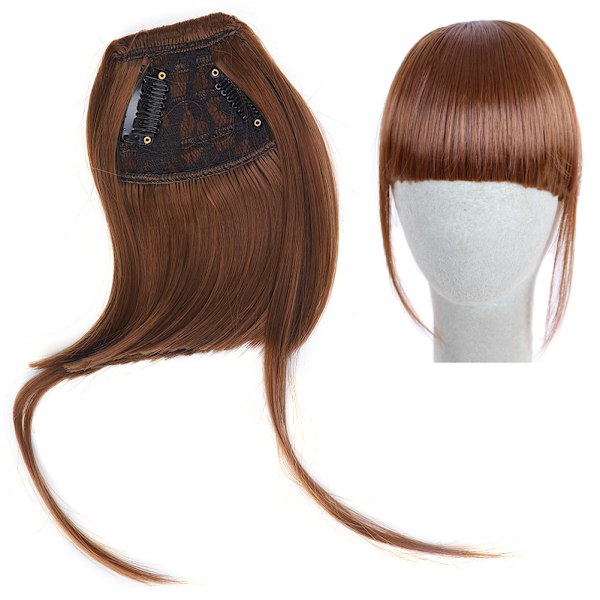 Flickor Falska Lugg Hår Extensions Lugg Spårlös Clip On Syntetisk Blunt Lugg Hårbit