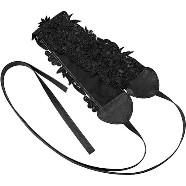 AVEKI Dam Spets Bälte Obi Rosett Midjeband Bredd Bälte Rosett Wrap Boho Korsett Klänning Midjeband PU Läder, Svart