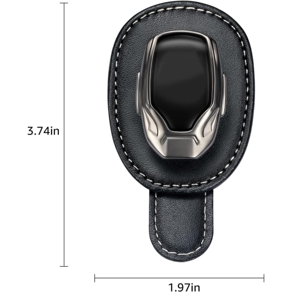 Egnet for Jaguar Car Solbriller Holder, Skinn Brilleholder Brilleholder for Bil Solskjerm khaki