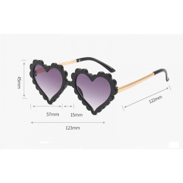 Barnsolglasögon Färgad båge Polariserat UV-skydd Söta hjärtformade solglasögon för flickor Röda