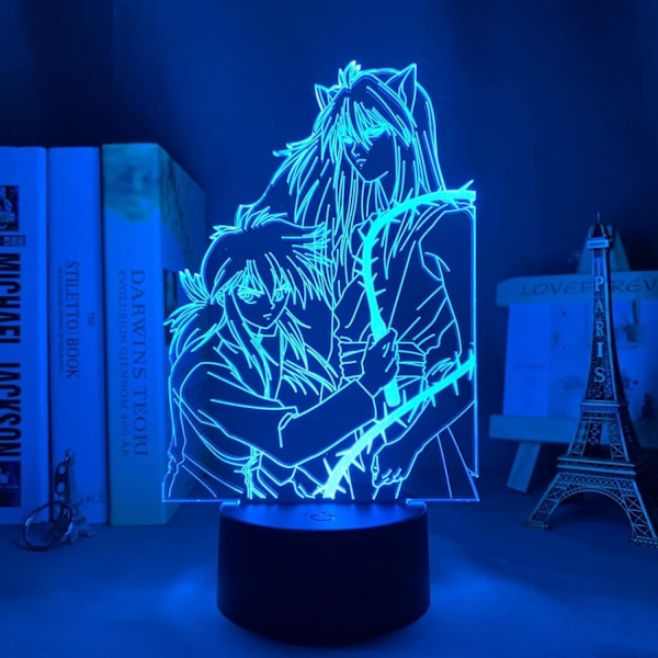 WJ Yu Yu Hakusho Hiei LED-nattlampa för sovrumsdekor, presentnattlampa, anime 3D-lampa Kuronue Yu Yu Hakusho