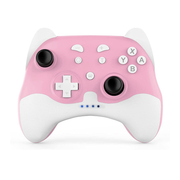 Switch Pro Controller til Nintendo Switch/Switch Lite/OLED, Trådløs Switch Controller med LED-lys og Wake-up-funktion, Ergonomisk skridsikker