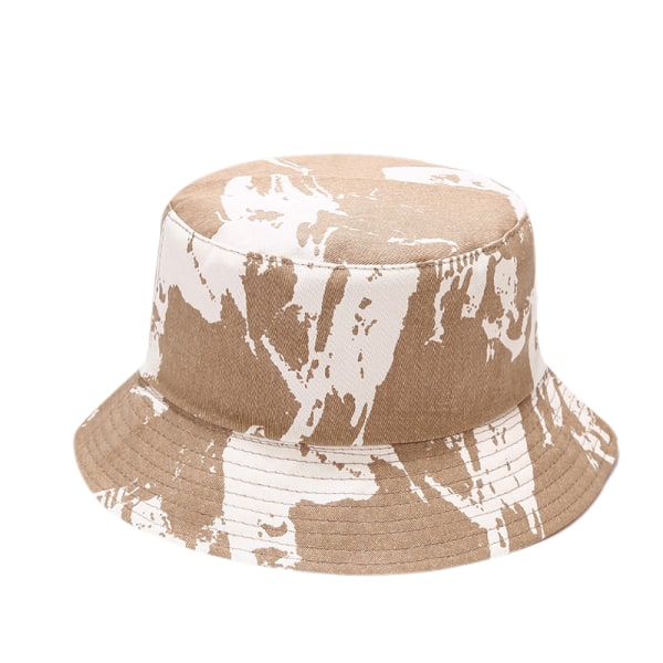 Söt hinkhatt strand fiskare hattar för kvinnor, vändbar dubbelsidig slitage unisex (Khaki-vit)