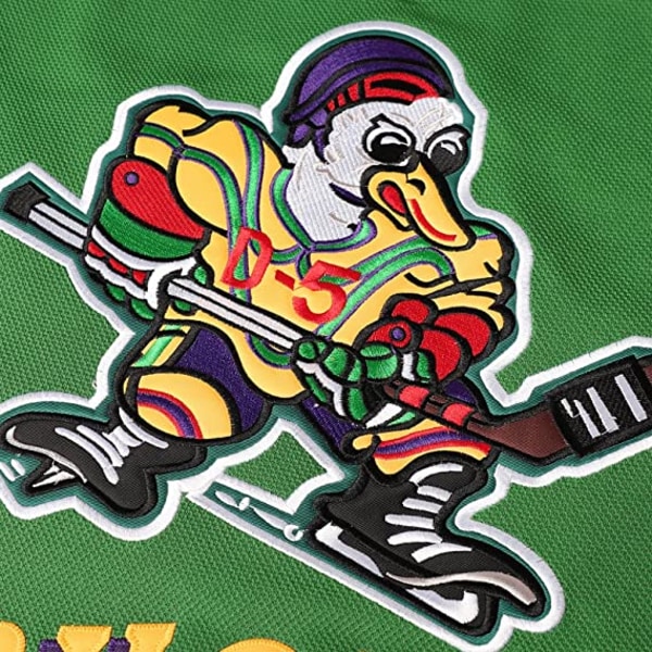 Herre Mighty Ducks 96 Charlie Conway 99 Adam Banks 33 Greg Goldberg Film Hockey Jersey Grønn 99  S