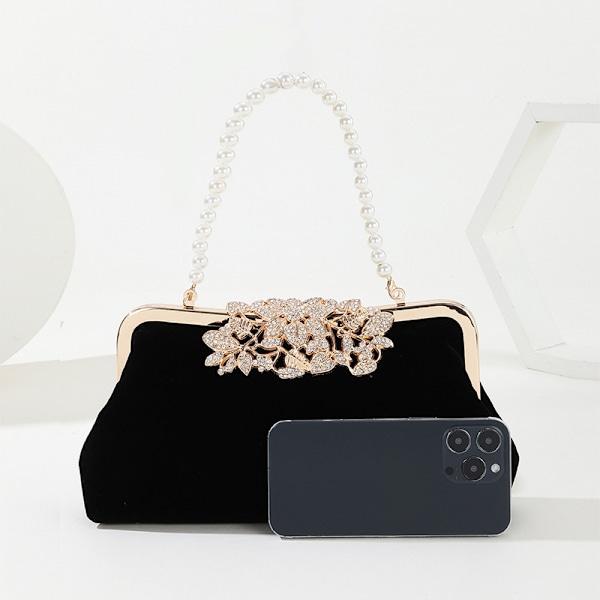 Dame Aften Taske med Blomster Lukning Rhinestone Krystal Clutch Pung til Bryllup Fest