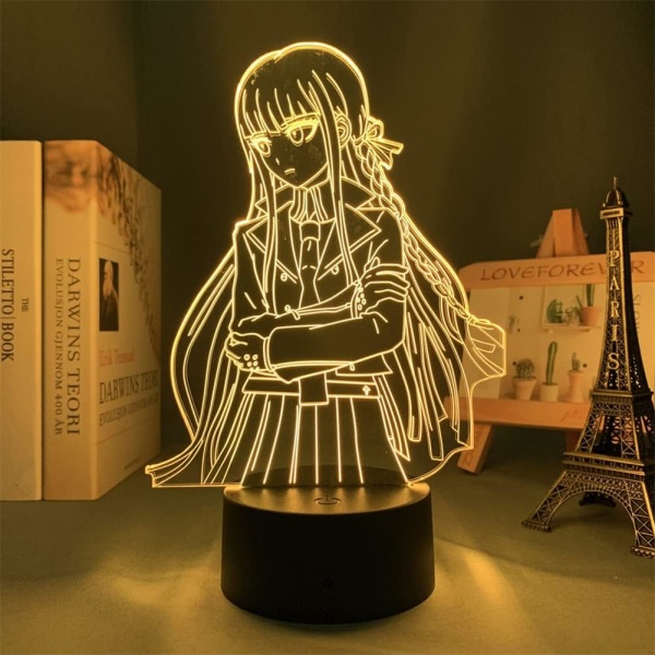 WJ 3D optisk illusionslampe Kyoko Kirigiri figur anime LED nattelys til pige soveværelse dekoration sengebord lampe børn fødselsdag jul Marutomania-B