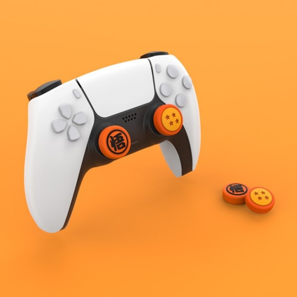 4 stk. søde tommelfingergrebshætter, der er kompatible med PS5-konsollen, blødt silikone-analogstick-knapdæksel, joystick-dæksel (Dragon Ball)