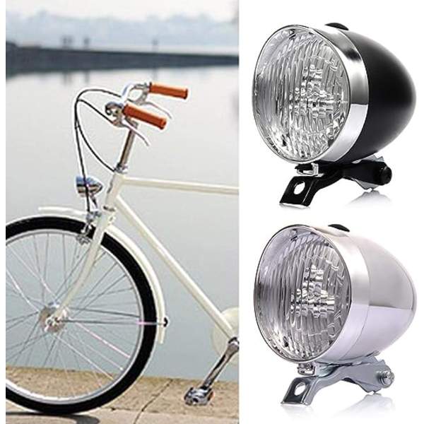 Rento Retro-pyörän etuvalo, 3 LED-pyörän etuvalo sumu Retro-etuvalo sumu yöturvallisuusvalo telineellä musta