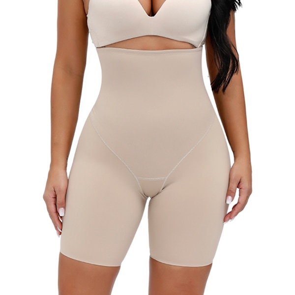 Dames Højtaljede Lår Slim Fit Mavebukser Tynd Hofteløft Body Shapewear --- Teint（Størrelse L）