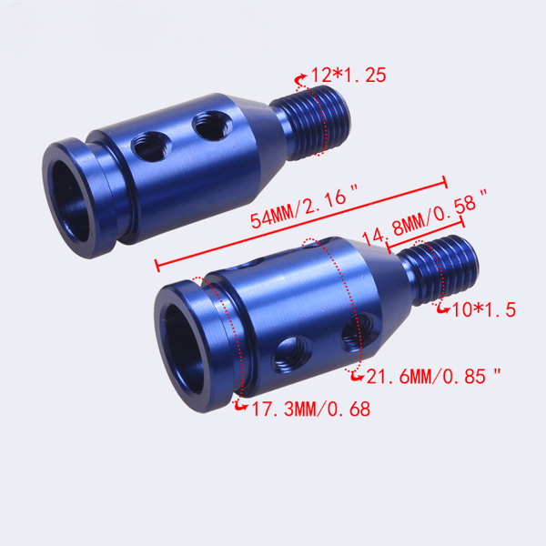 Girspakstift-adapter, gjengeomformer, girspakadapter - 10×1,5 - sølv (topakning)