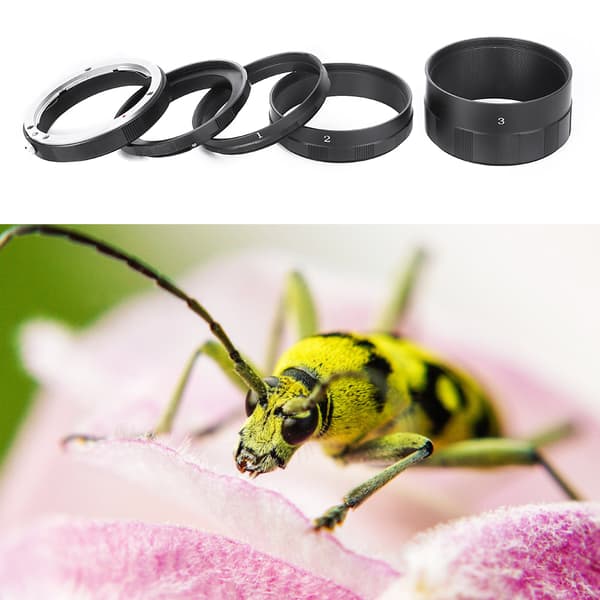 Professionel Metal Sort Nærbillede Linsering Makrofotografering Forlængeradapterrør til Canon Spejlløst Kamera