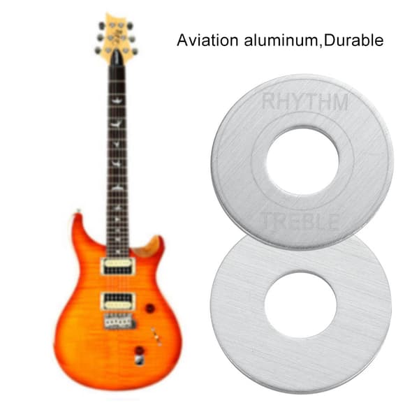 Luftfartsaluminium Elektrisk Guitar Toggle Marker Switch Washer Plade til LP Guitar (Sølv)