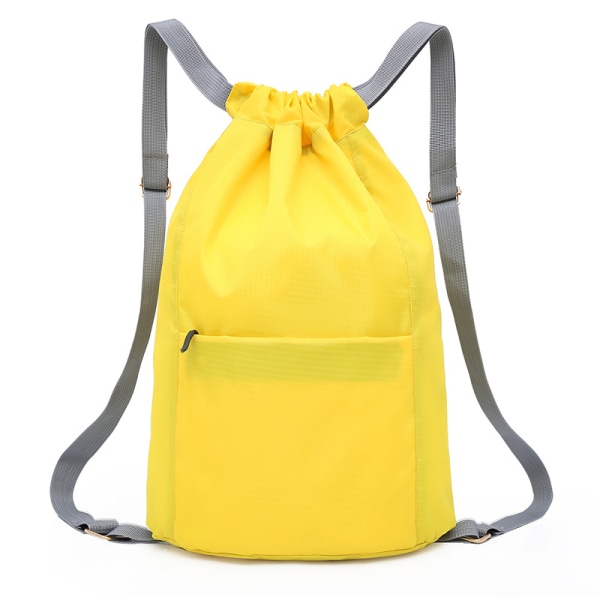 Vattentät Fitness -ryggsäck med dragsko för män och kvinnor, Sport Fitness Bag Mini Reseryggsäck, Gul, One Size, Resor