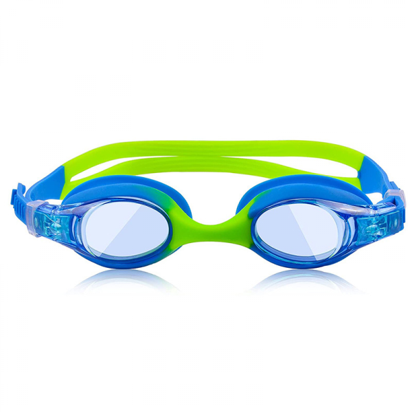 2-pack simglasögon för barn, flickor, pojkar i åldern 3-14 år, anti-dimma 100 % UV-skydd med resväska (blå och grön)