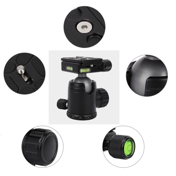 360 horisontell rotationspanorama kamera stativ kulled 36mm kula 60mm snabbkopplingsplatta(B)