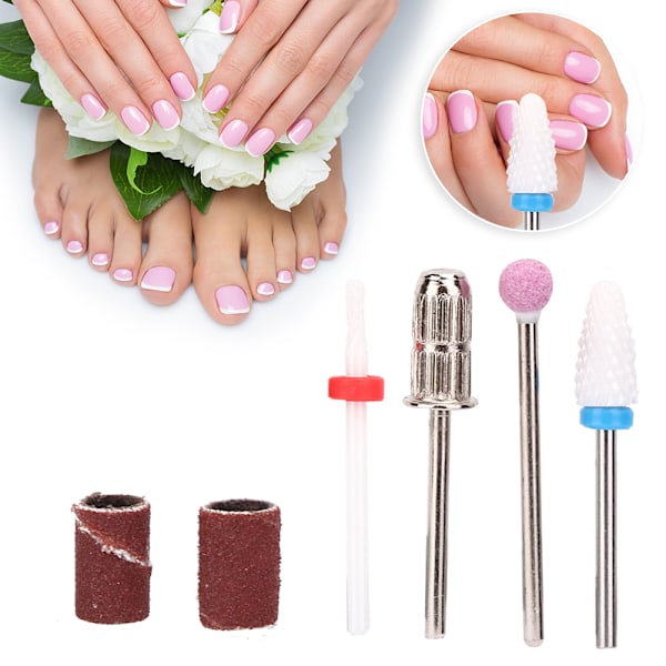 Tungstenstål nagelborr set nagelslipningshuvud poleringsverktyg manikyrtillbehör FD-1