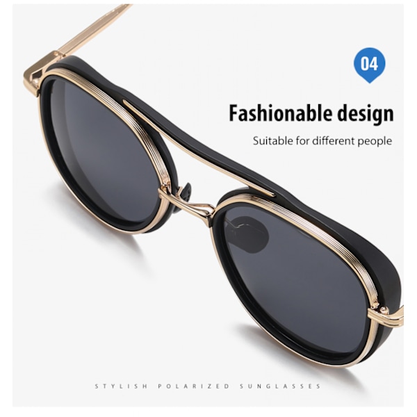 Klassinen Aviator-aurinkolasit naisille ja miehille, vintage-retro metalliset sävyt