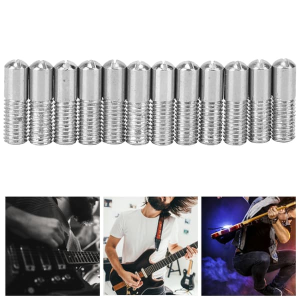 12 st elgitarrskruvar silverstål enkel pickup panel fästelement tillbehör