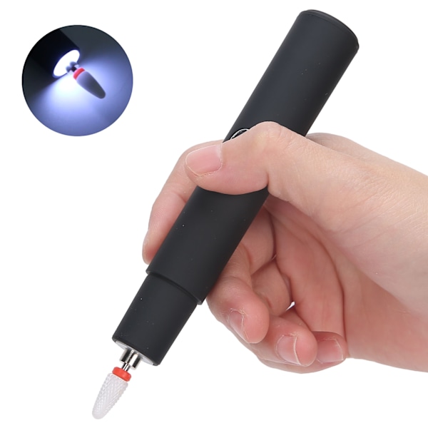 Nagelborrmaskin USB Uppladdningsbar Nagelpoleringsmaskin Bärbar Exfolierande Manikymaskin Svart