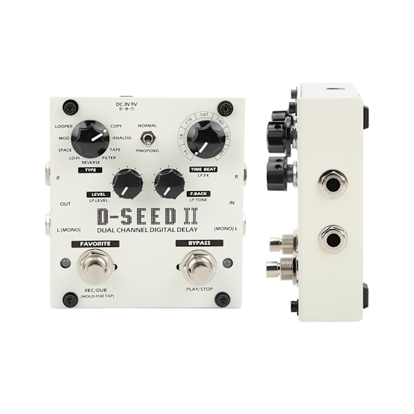 Multi Pedal Effekt 2 Kanals Digital Delay Stereo Looper 8 Moduser for Elektrisk Gitar