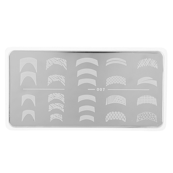 6 kpl Kynsilakkalevysetti Ruostumaton Teräs DIY Manikyyri Suorakulmainen Malli Stencil