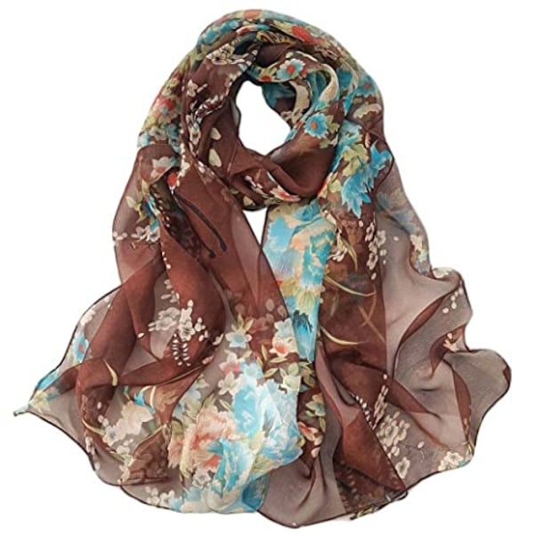 Tørklæder til kvinder Letvægts Fashion Tørklæder Print Blomstermønster Tørklæde Sjal Wraps, A10