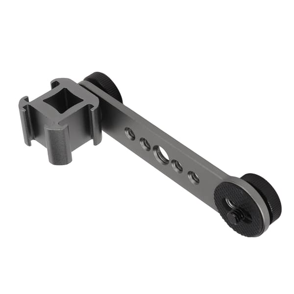 Triple Cold Shoe Extension Bracket Aluminiumlegering Mikrofonstativ Monteringsadapter til Stativ Monopod Stabilisator Mørkegrå