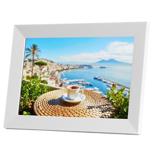 XCLT 10.1 ZS pekskärm IPS 1280x800 Cloud Photo Frame Digita WiFi 10.1in Vit EU-kontakt 100‑240V
