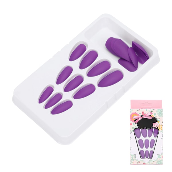 24 stk. Matte Falske Negle Fuld Dækning Falske Negle Tip Manicure Værktøj til Kvinder og PigerF144