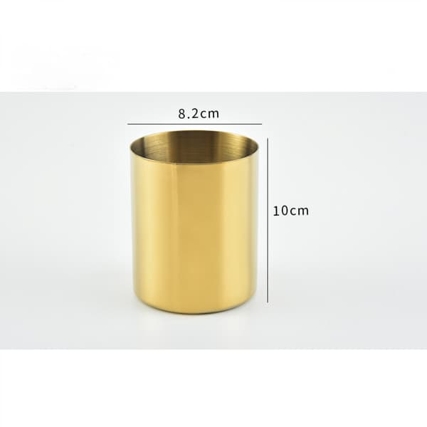 Blyantholder/kopp til skrivebord, rustfritt stål pennkopp/holder, blyant, sminkebørsteholder